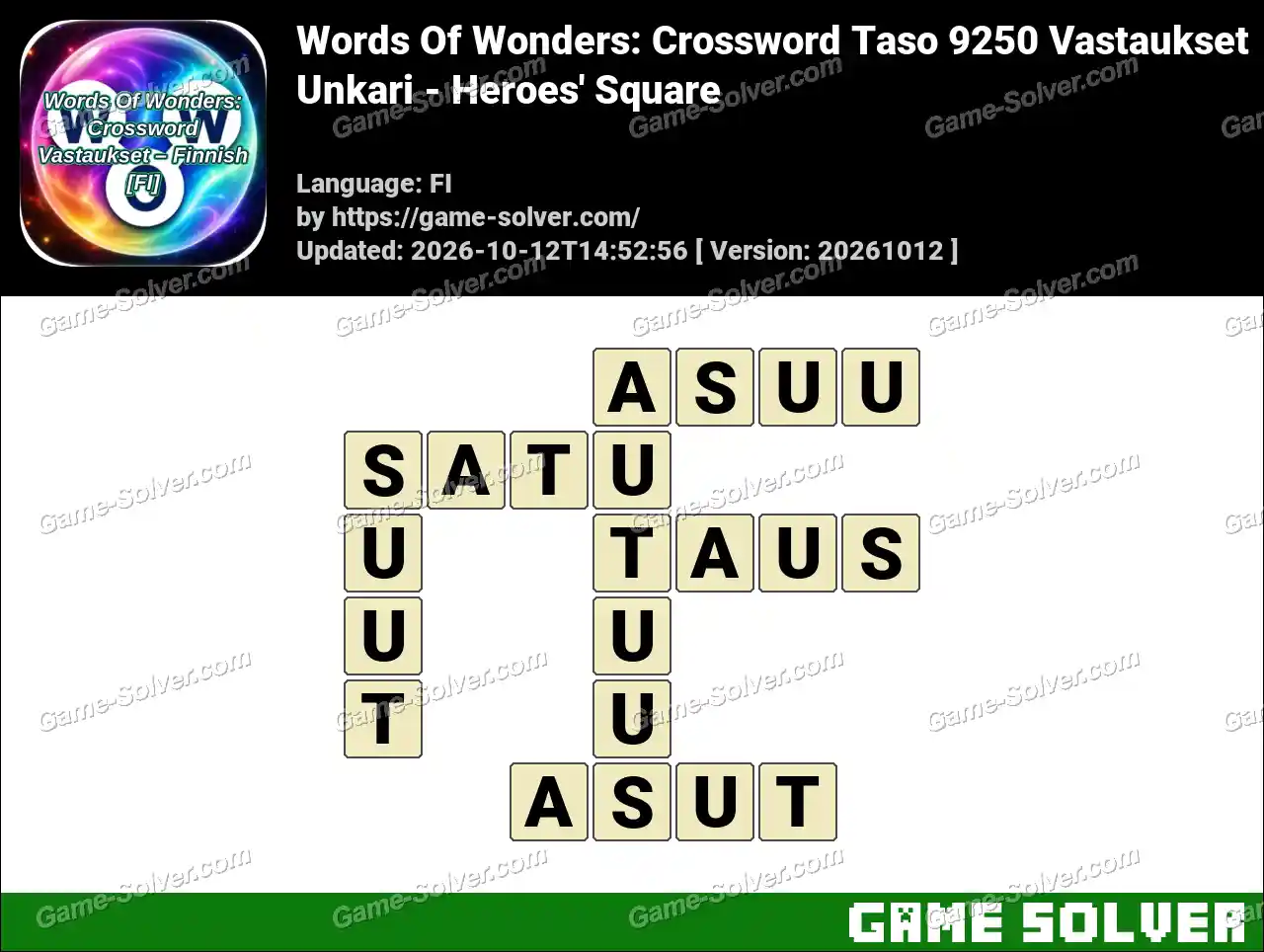 Words Of Wonders: Crossword Taso 9250 Vastaukset – Unkari – Heroes’ Square